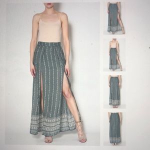 Vintage Havana Slit Maxi Skirt